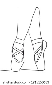 Ballet Shoes Line Art Drawing Poster For Home Decor