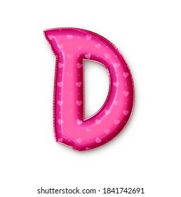 Balloon Alphabet Letter D Realistic 3d Stock Illustration 1841742691 