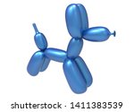 balloon dog 3d rendering blue