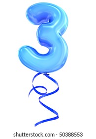 Balloon Font Number Three