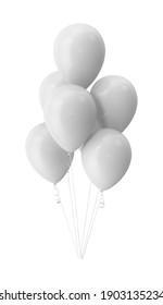 Balloons 3D Illustration On White Background