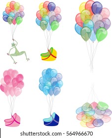 Balloons Carry Cot And A Frog