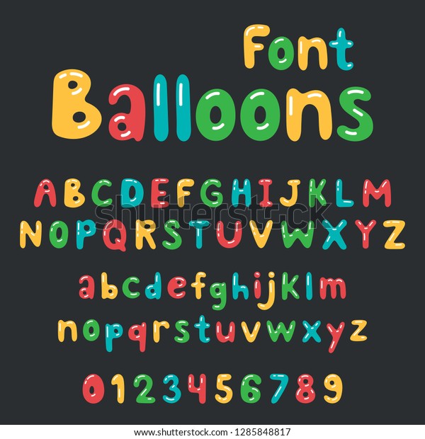 bubble letters font balloons