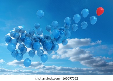 Balloons in the sky