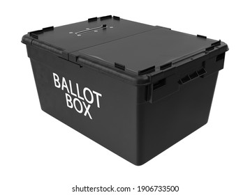 Ballot Box 3D Illustration On White Background