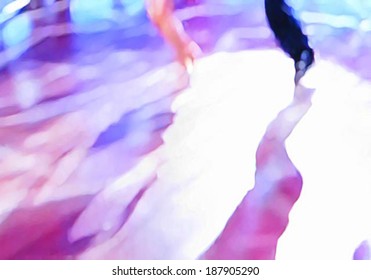 Ballroom Dance Floor Abstract 19, Digital Painting In Magenta, Purple, White, Turquoise, Black, Tan.