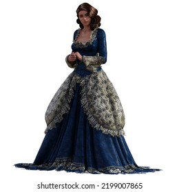 Ballroom Elegant Gown Woman 3D Render Illustration