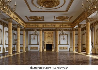 The ballroom and restaurant in classic style 3D Render 3D image