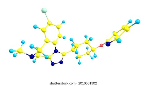 Balovaptan Is A Selective Small Molecule Antagonist Of The Vasopressin Receptor For The Treatment Of Autism. 3d Illustration