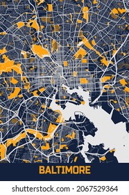 Baltimore Blue Fresh City Map