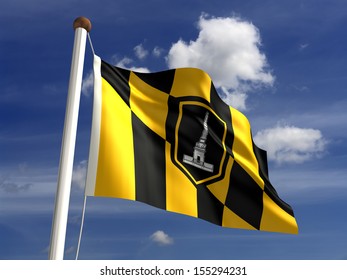 Baltimore City flag (isolated with clipping path)