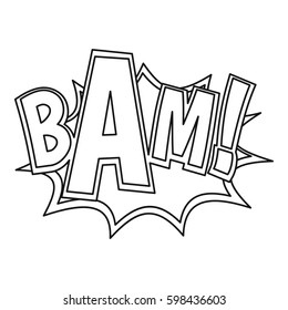 BAM, explosion effect icon. Outline illustration of BAM, explosion effect  icon for web