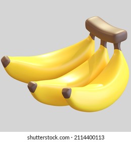 Banana Fruit Icon 3d Render Illusration