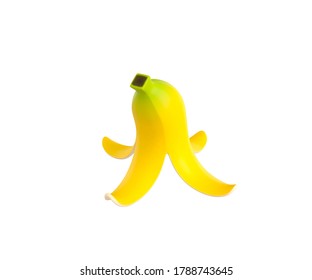 Banana Peel In 3D Rendering.