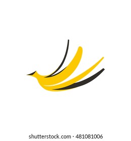 Banana Peel Icon In Flat Style Isolated On White Background. Fruit Symbol