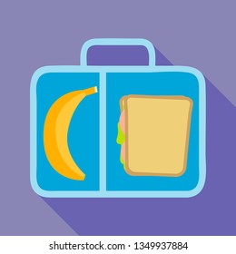 Banana sandwich lunchbox icon. Flat illustration of banana sandwich lunchbox icon for web design - Powered by Shutterstock