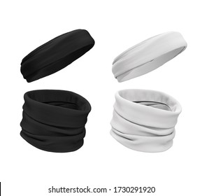 Bandana On Forehead Neck How Wear Stock Illustration 1730291920 ...