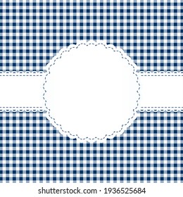 Banderole on checkered pattern blue