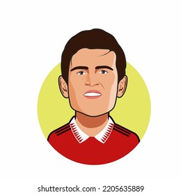 Bandung, Indonesia -23 September 2022,  Harry Maguire  Caricature