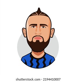 Bandung, Indonesia -26 August 2022,  Arturo Vidal Caricature.
