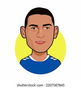 Bandung, Indonesia -28 September 2022,  Richarlison Caricature Image