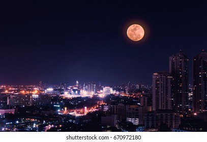 Bangkok night view with skyscraper in business district in Bangkok Thailand - Shutterstock ID 670972180