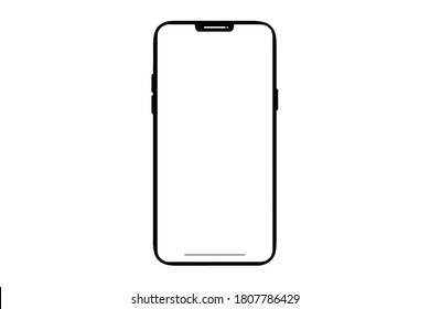 Bangkok, Thailand - Sep 15, 2019: Studio of Smartphone iphone X with blank white screen for Infographic Global Business Marketing investment Plan, mockup model similar to iPhone 12 Pro Max.