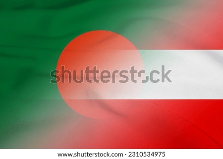 Bangladesh and Austria national flag transborder relations AUT BGD symbol country Austria Bangladesh patriotism. 3d image Stock fotó © 