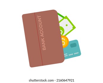 Bank Account Opening Internet Banking, Online Purchasing And Transaction Funds Transfers Illustration.