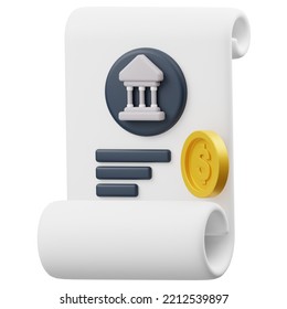 Bank Account Statement 3D Illustration