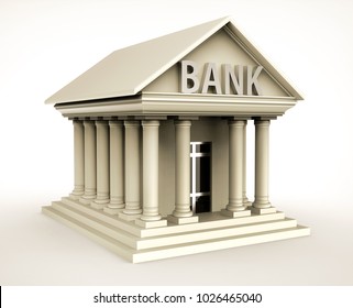 Bank Building Antique Style On White Stock Illustration 1026465040 ...