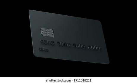 Bank Card. 3D Rendering. 8K