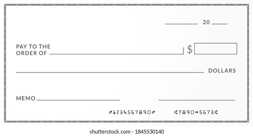 Bank Check Template Checkbook Page Background Stock Illustration ...