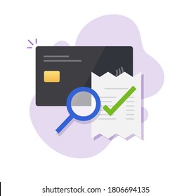 Bank Credit Card Bill Payment Verification, Audit Of Digital Money Fraud Transaction Vector Icon, Accounting Analysis, Order Pay, Budget Balance, Financial Compliance, Valid Cash Transaction Image