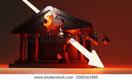 Bank failure or financial crisis concept background, 3d rendering Stock photo © 