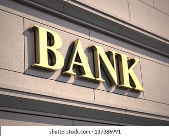 Bank Sign On Building