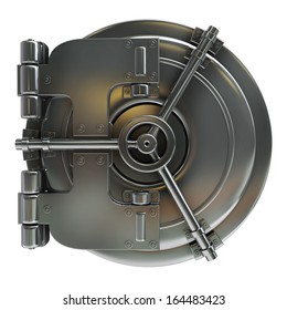 bank vault door isolated on white background High resolution 3d 