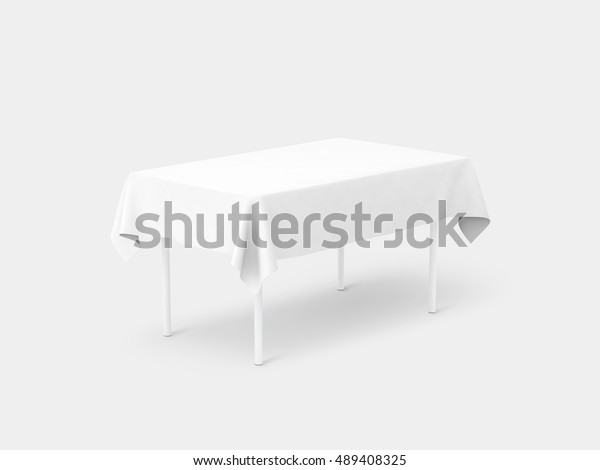 Download Bank White Tablecloth Mockup 3d Rendering Stock Illustration 489408325