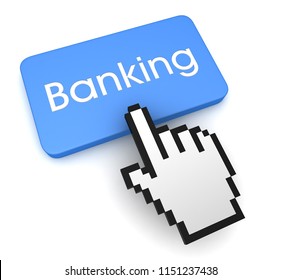 banking button concept 3d illustration