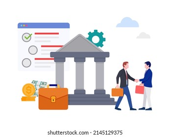 Banking, Purchasing And Transaction, Funds Transfers And Bank Wire Transfer Illustration.