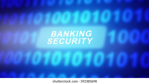 Banking security text with binary code