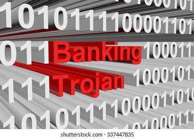 Banking Trojan In Binary Code, 3D Illustration