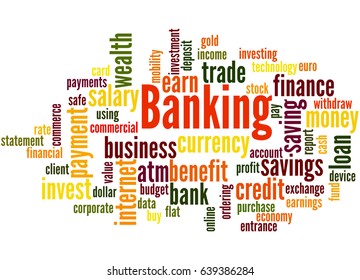 Banking Word Cloud Concept On White Stock Illustration 639386284 ...