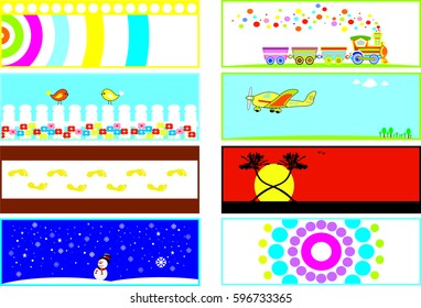 Banner designs for paper cups, e-greetings, stickers and bookmarks - Powered by Shutterstock