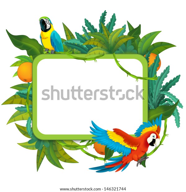 Banner Frame Border Jungle Safari Theme Stock Illustration 146321744