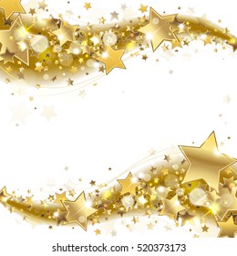 Banner With Gold Stars On A White Background