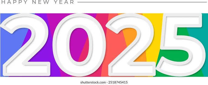 Banner Happy new year 2025 with LGBTQ plus Pride Flag on the background - Powered by Shutterstock