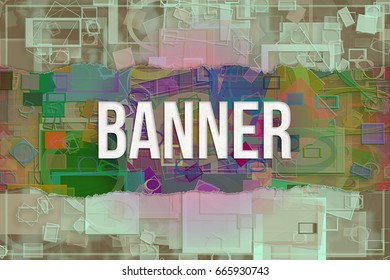 Banner Information Technology Conceptual Words Colorful Stock ...