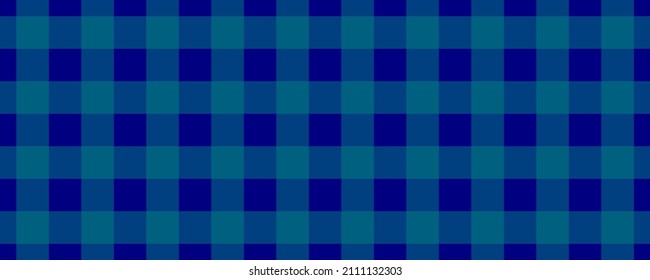 Banner, Plaid Pattern. Navy On Teal Color. Tablecloth Pattern. Texture. Seamless Classic Pattern Background.