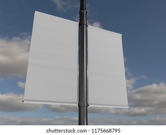 Banner Pole Mock Up 3d Illustration 